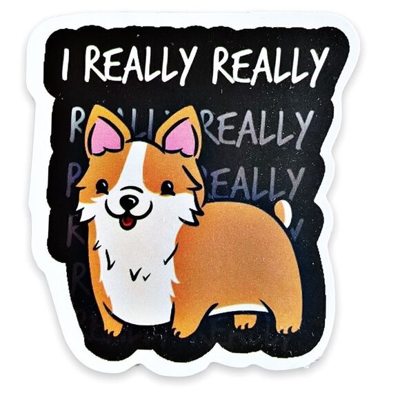 I Really, Really Corgi Sticker - Picture 1 of 6